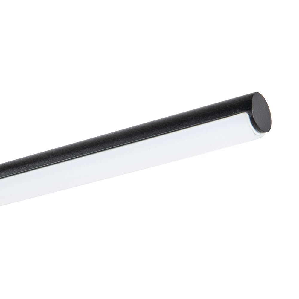 Cosimo linear LED vanity light – black bar end close-up