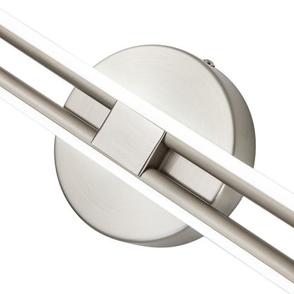 Cosimo linear LED vanity light – nickel wall plate close-up