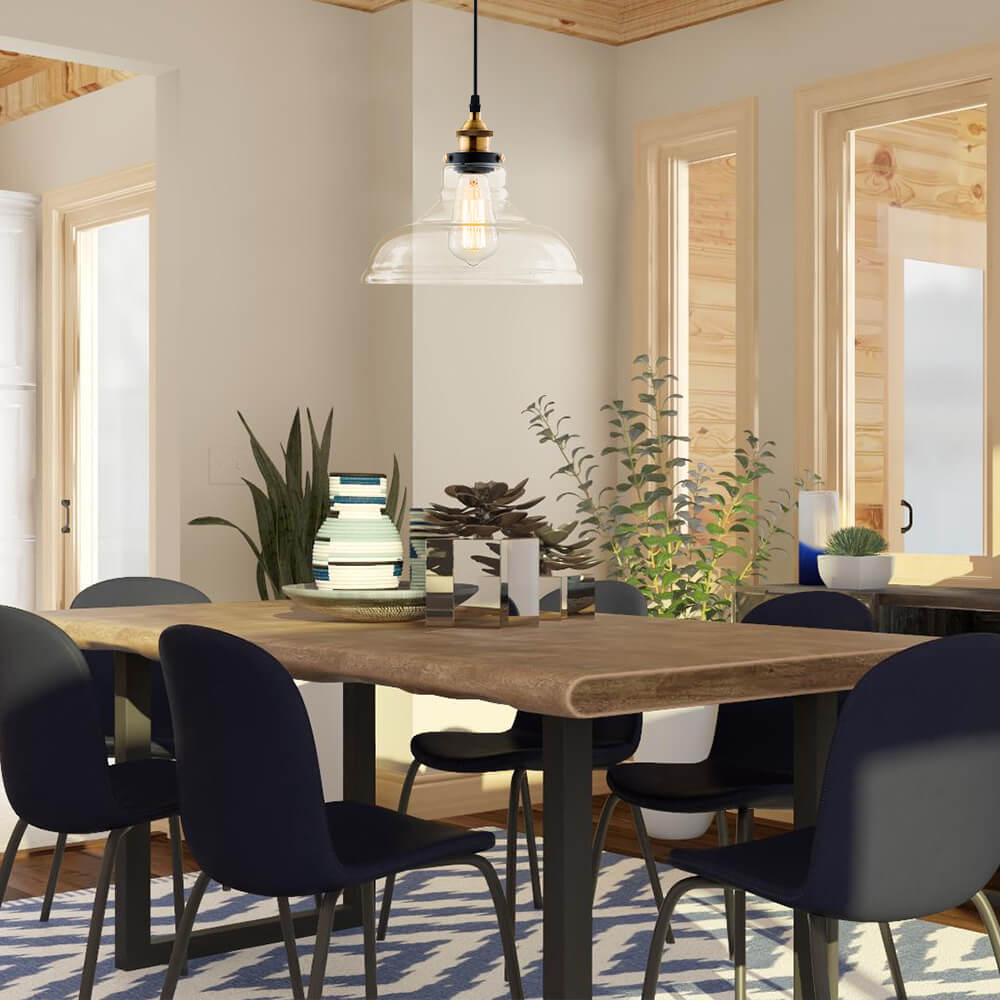 Jasper handblown glass dome pendant – over a dining table
