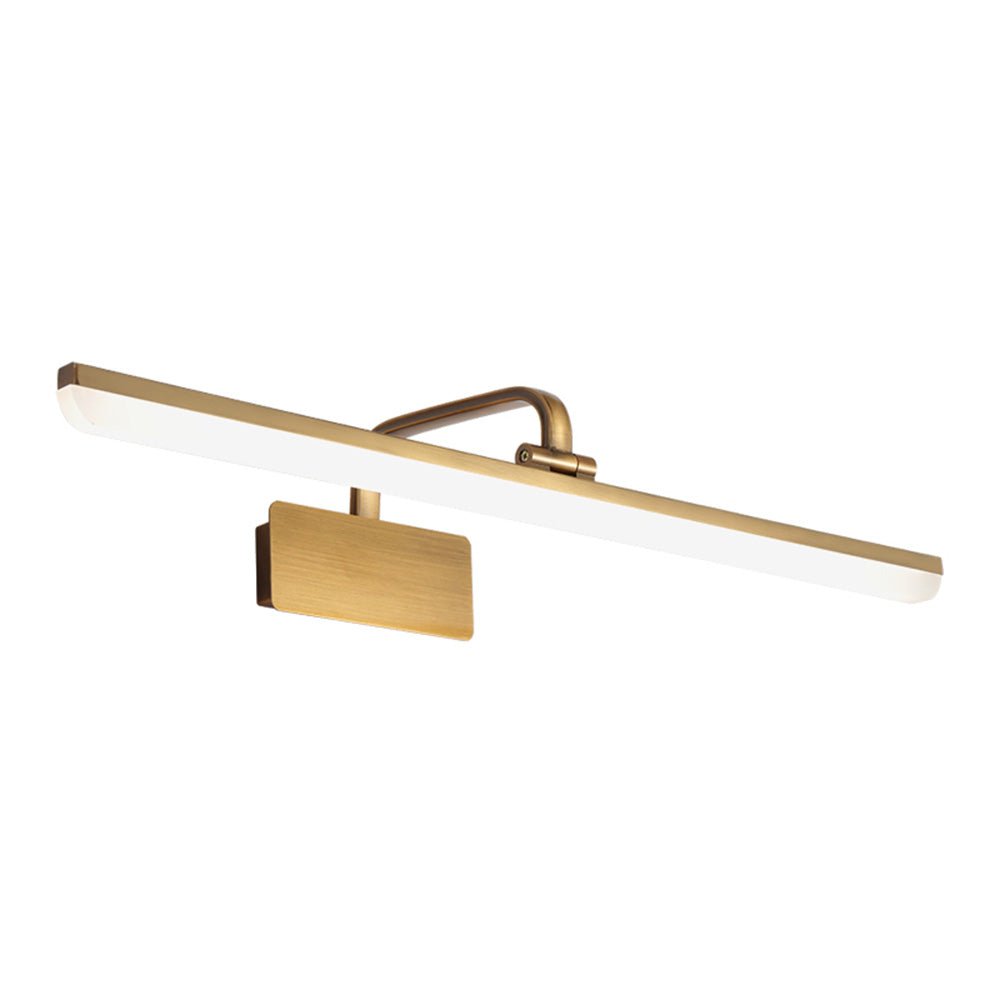 Cosima gold LED vanity light – on white