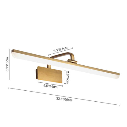 Cosima gold LED vanity light – size diagram, 60 cm