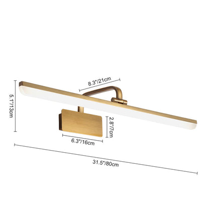Cosima gold LED vanity light – size diagram, 80 cm