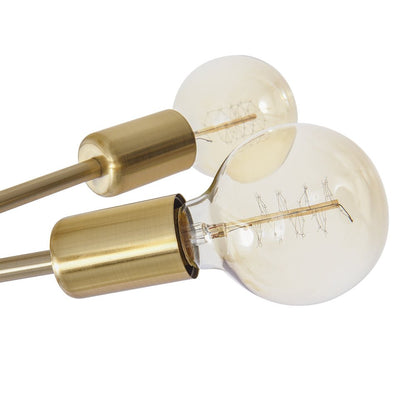 Marcel 6-light sputnik ceiling light – gold sockets close-up