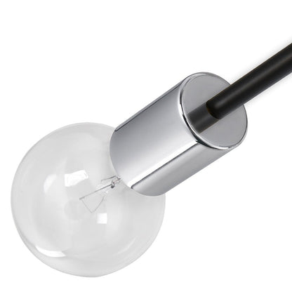 Marcel 6-light sputnik ceiling light – chrome socket close-up