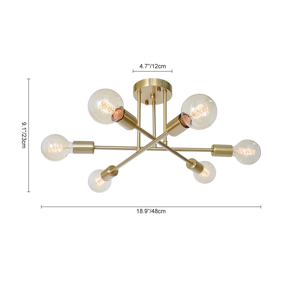 Marcel 6-light sputnik ceiling light – size diagram