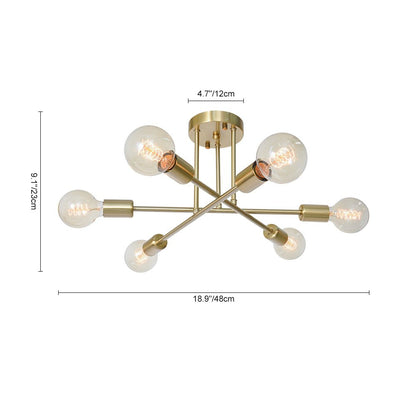 Marcel 6-light sputnik ceiling light – size diagram