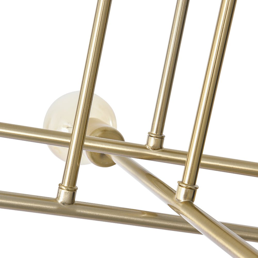 Marcel 6-light sputnik ceiling light – gold arms close-up