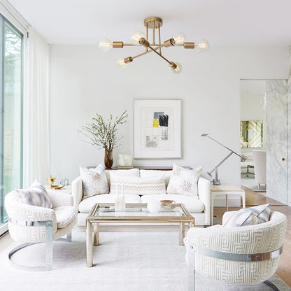 Marcel 6-light sputnik ceiling light – in a bright living room