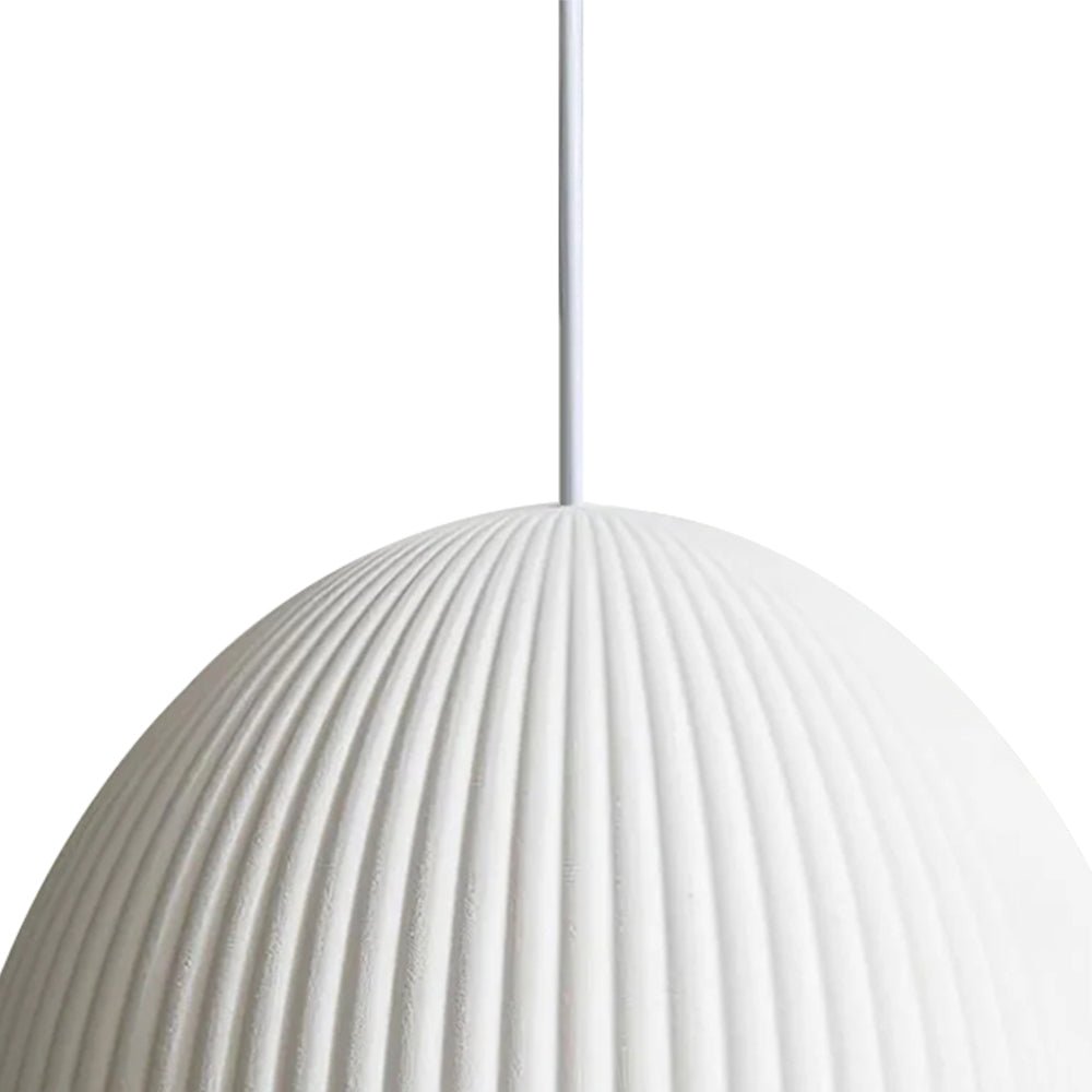 Soraya ribbed resin dome pendant – ribbed dome close-up