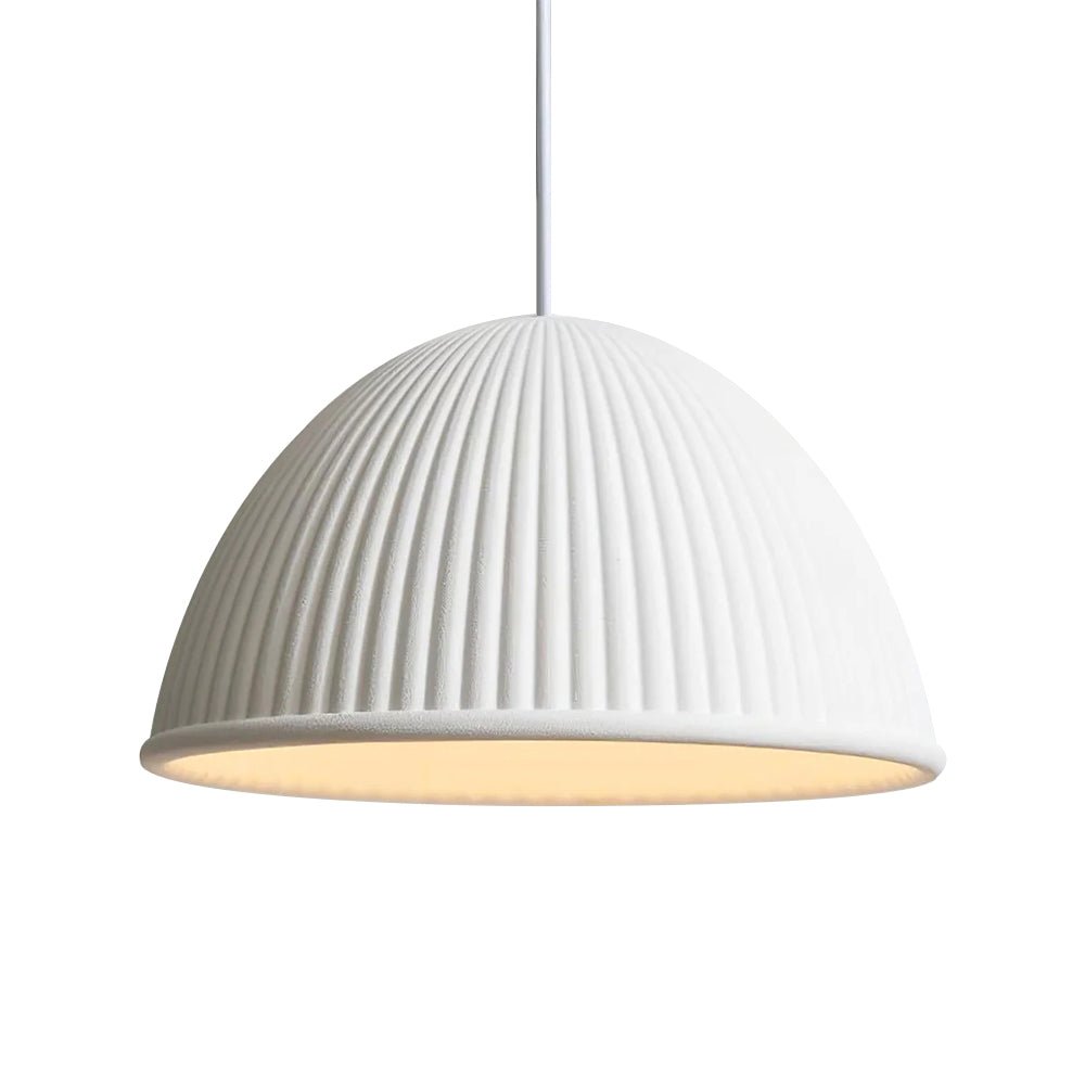 Soraya ribbed resin dome pendant – on white