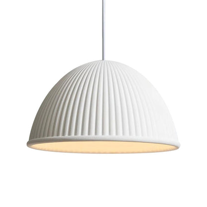 Soraya ribbed resin dome pendant – on white