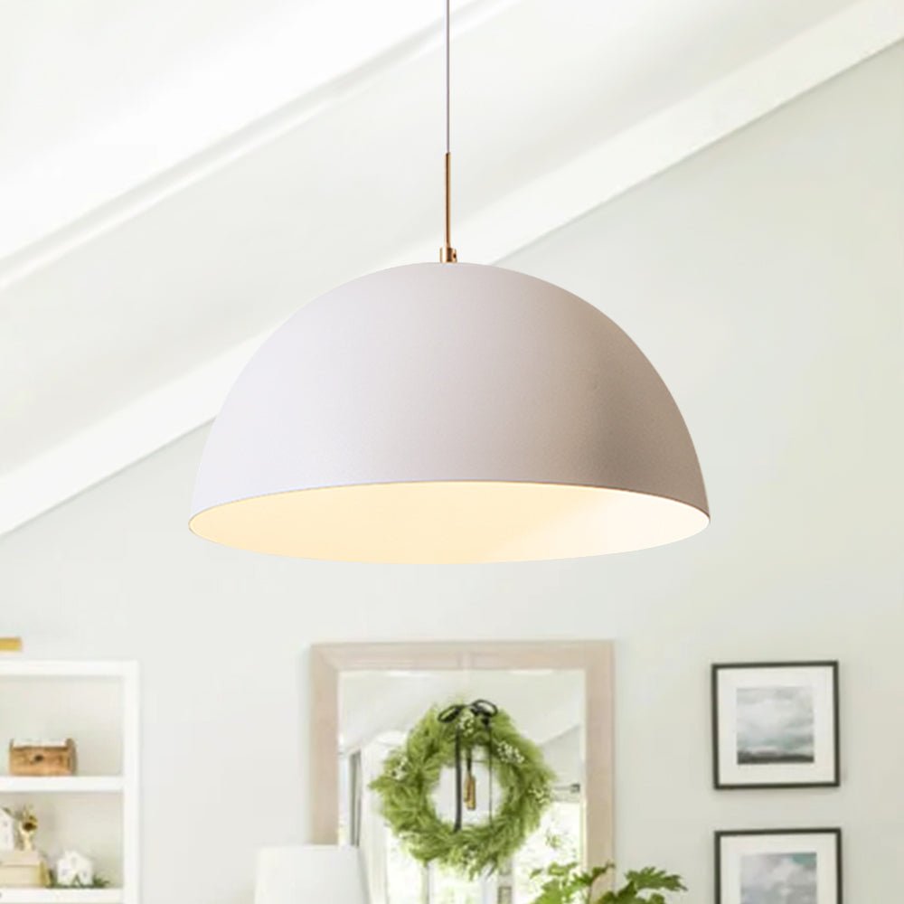 Dorian dome pendant – in white, close view in a room