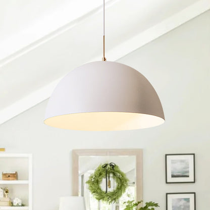 Dorian dome pendant – in white, close view in a room