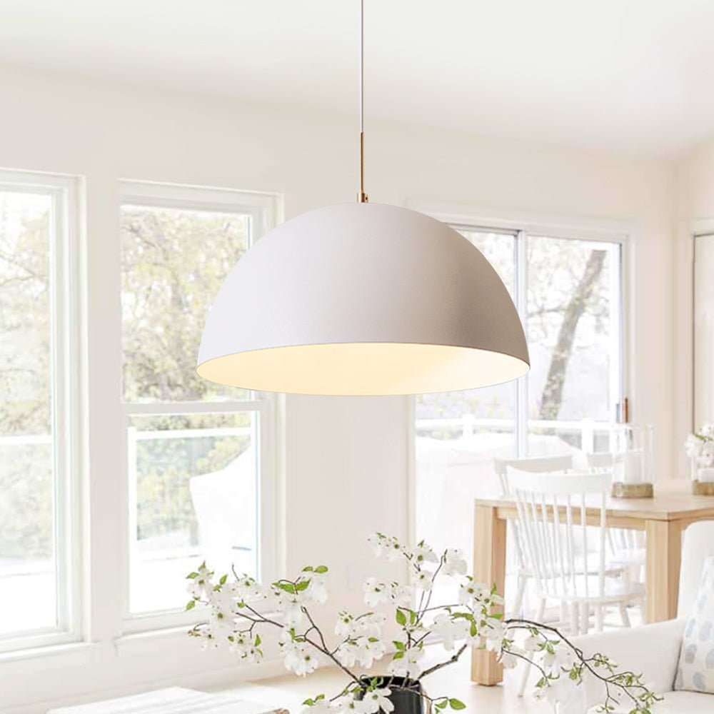 Dorian dome pendant – in white in a bright room