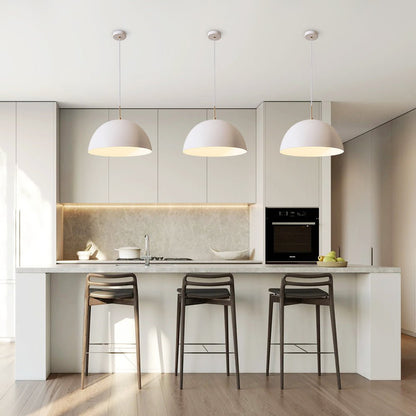 Dorian dome pendant – three over a kitchen island