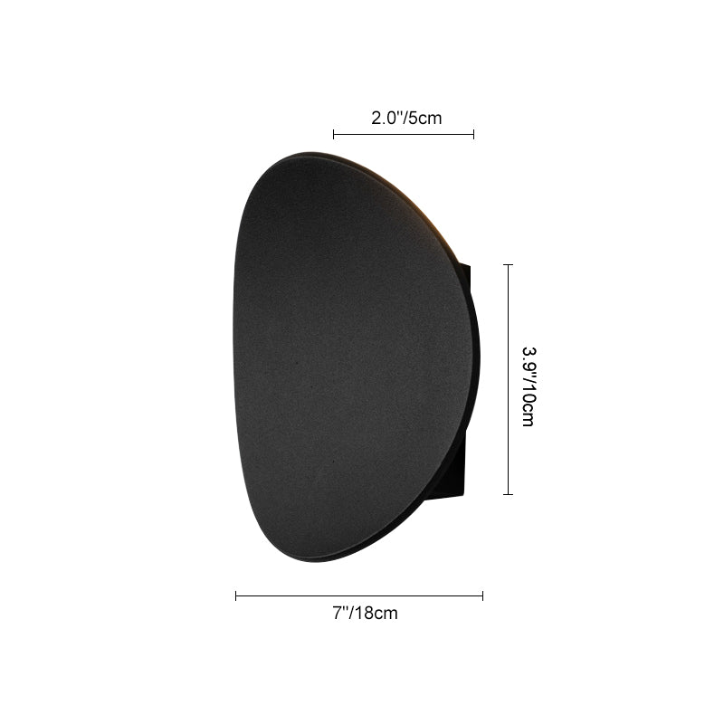 Camille round LED wall light – size diagram, side