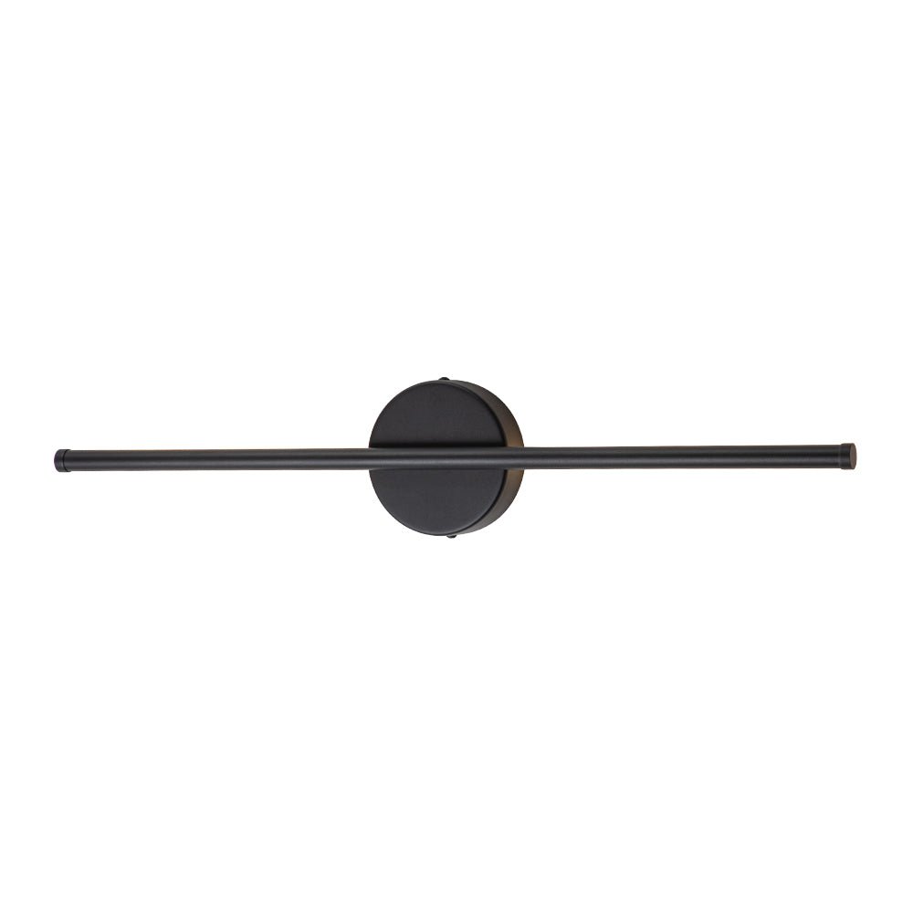 Sebastian linear LED wall light – horizontal in black on white