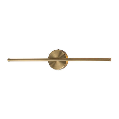 Sebastian linear LED wall light – horizontal in brass on white