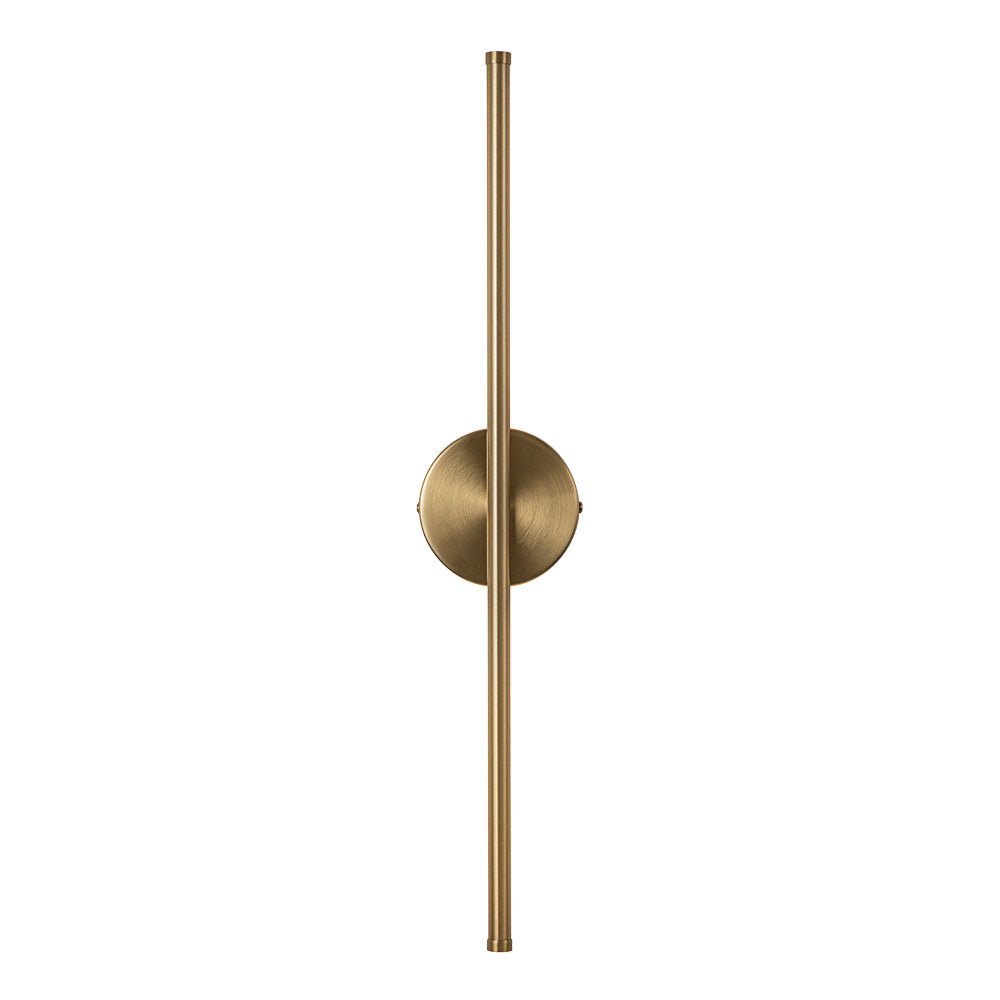 Sebastian linear LED wall light – in brass on white