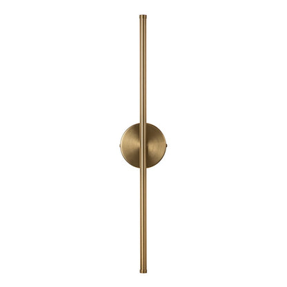 Sebastian linear LED wall light – in brass on white