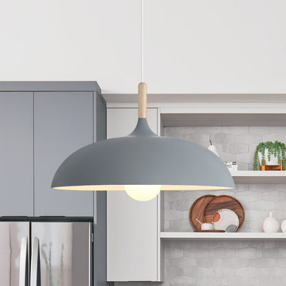 Romilly dome pendant – in grey in a kitchen