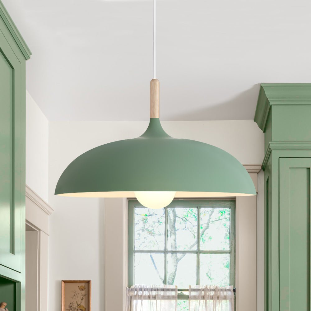 Romilly dome pendant – in green in a room