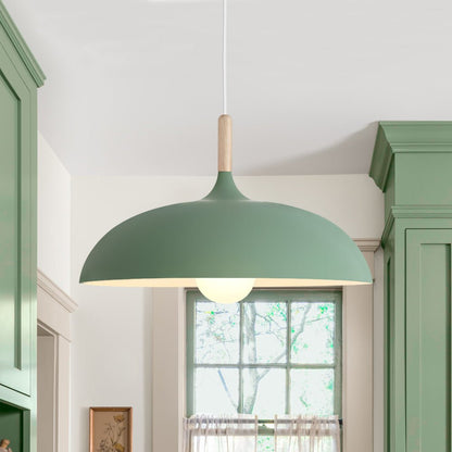 Romilly dome pendant – in green in a room