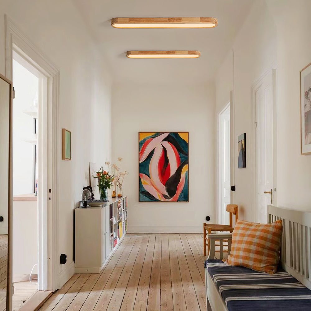 Viviane oval LED ceiling light – in a hallway