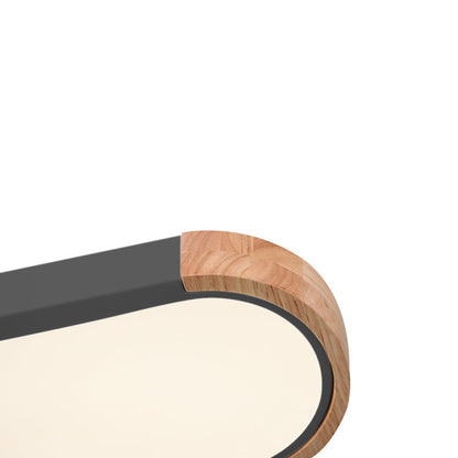 Close-up of the Imogen grey body and oak wood end