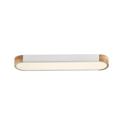 Imogen white oval LED ceiling light, on white