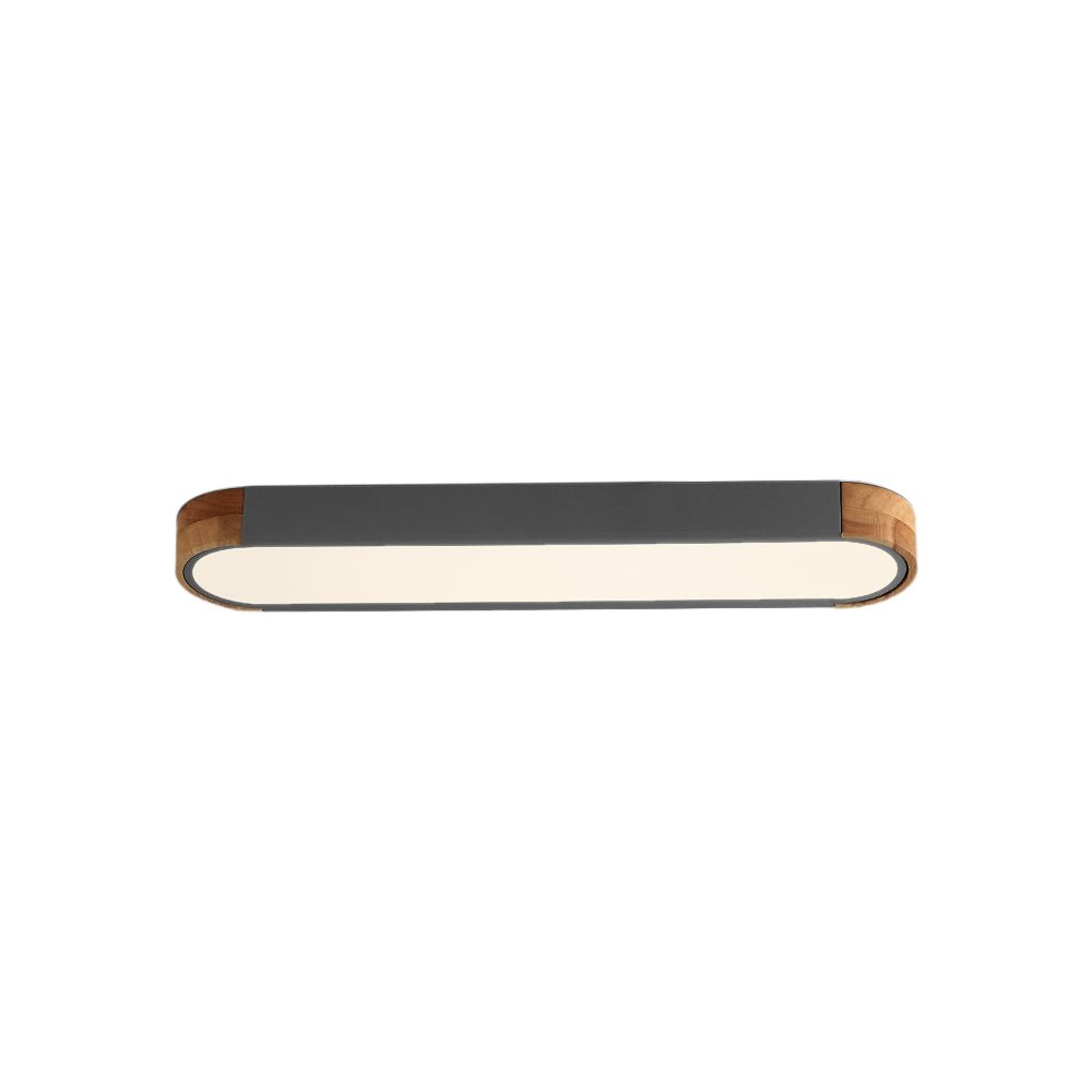 Imogen grey oval LED ceiling light, on white