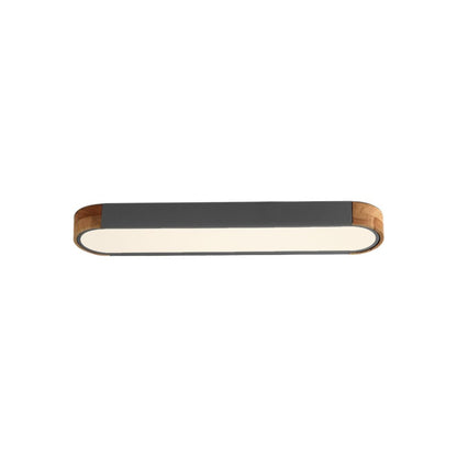 Imogen grey oval LED ceiling light, on white