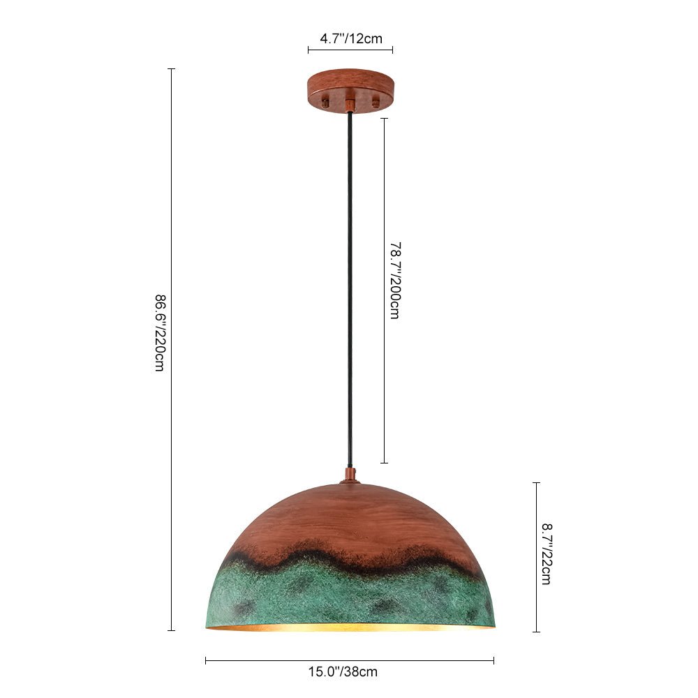 Caspian two-tone pendant – size diagram
