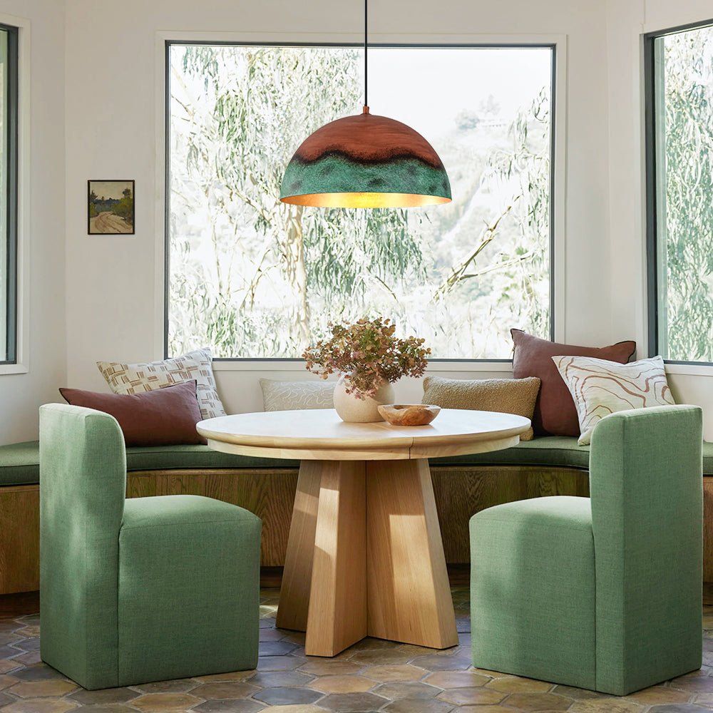 Caspian two-tone pendant – over a dining table