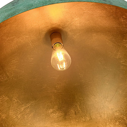 Caspian two-tone pendant – gold leaf interior with bulb