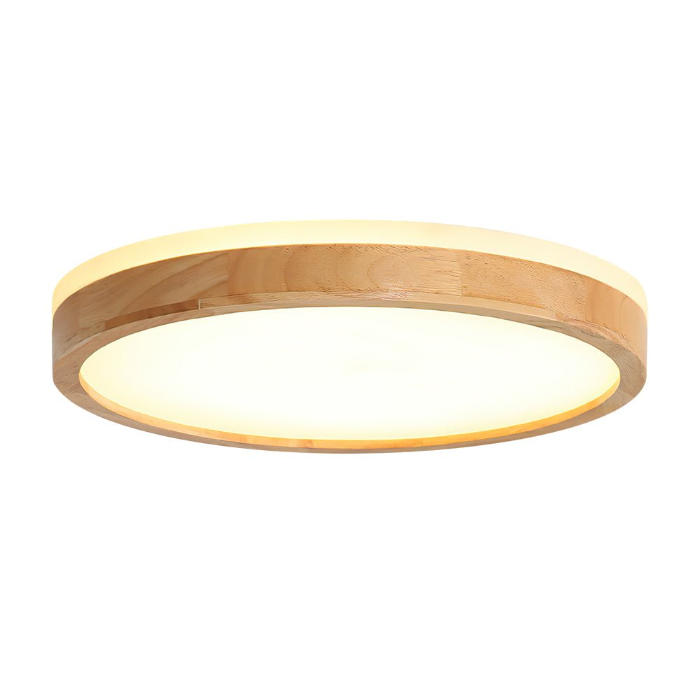Liliana round LED ceiling light – lit on white