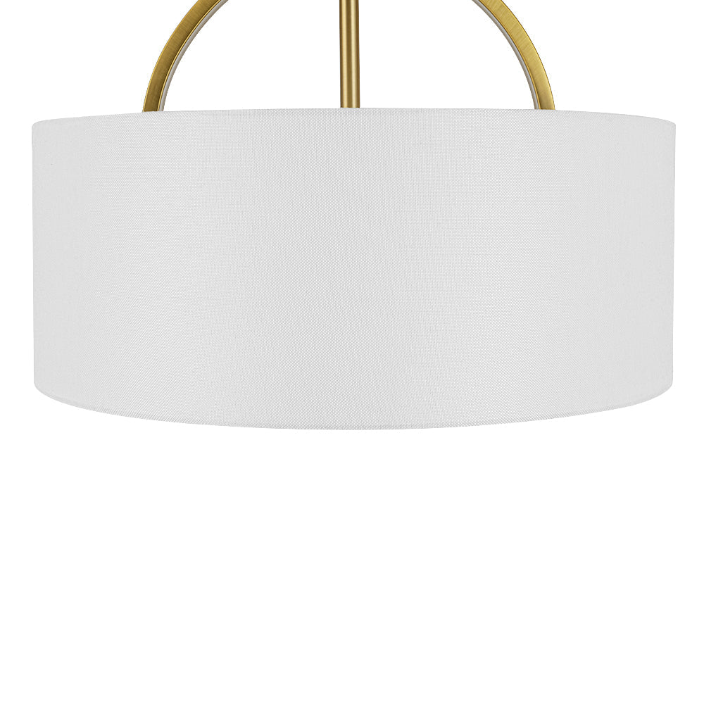 Isadora linen drum ceiling light – shade top close-up