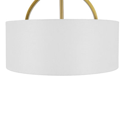 Isadora linen drum ceiling light – shade top close-up