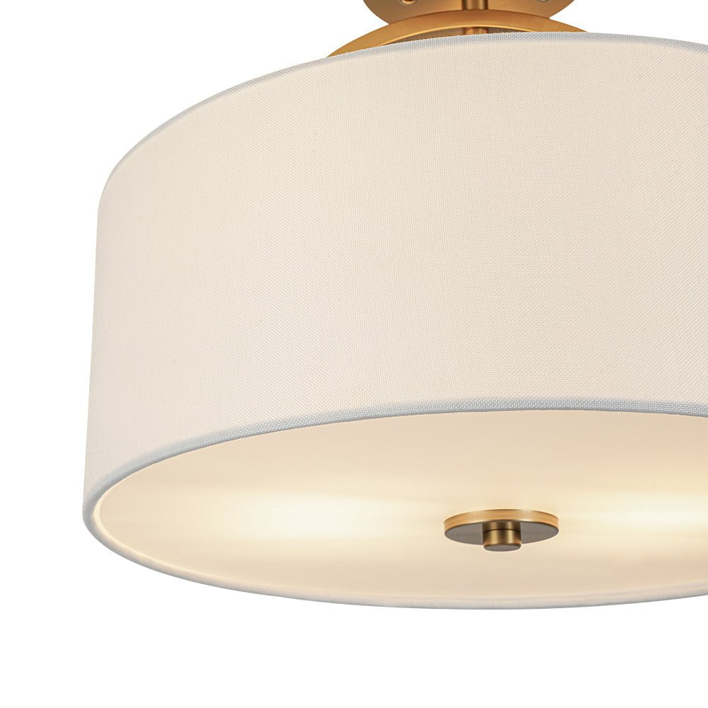 Isadora linen drum ceiling light – linen drum close-up