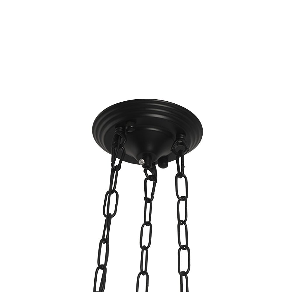 Adrian schoolhouse pendant – black canopy with chains