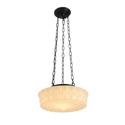 Adrian schoolhouse pendant – lit on white