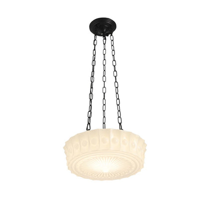 Adrian schoolhouse pendant – lit on white, alternate view