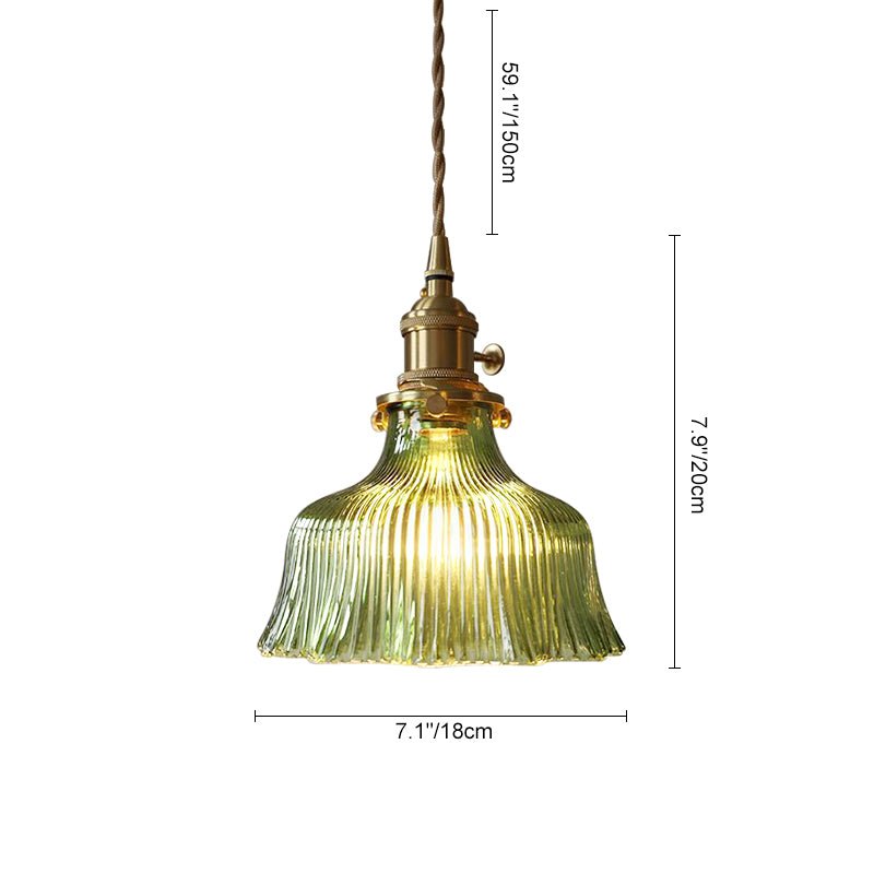 Rosalie flower glass pendant light – size diagram
