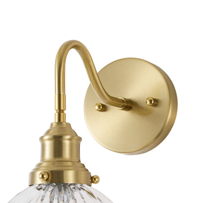 Fiorella flower wall light – brass arm close-up