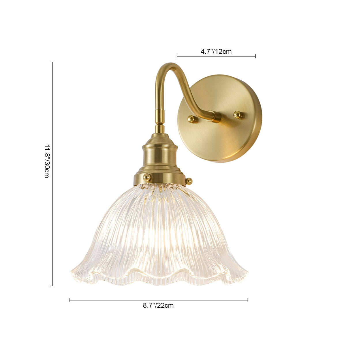 Fiorella flower wall light – size diagram, style B