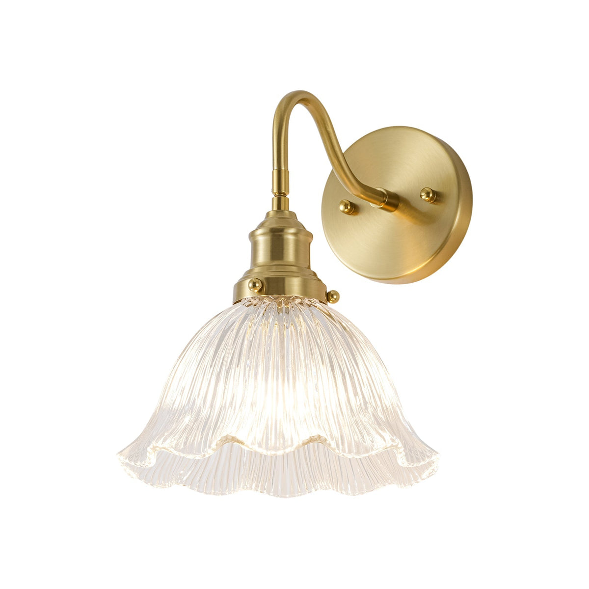 Fiorella flower wall light – in clear frosted glass on white